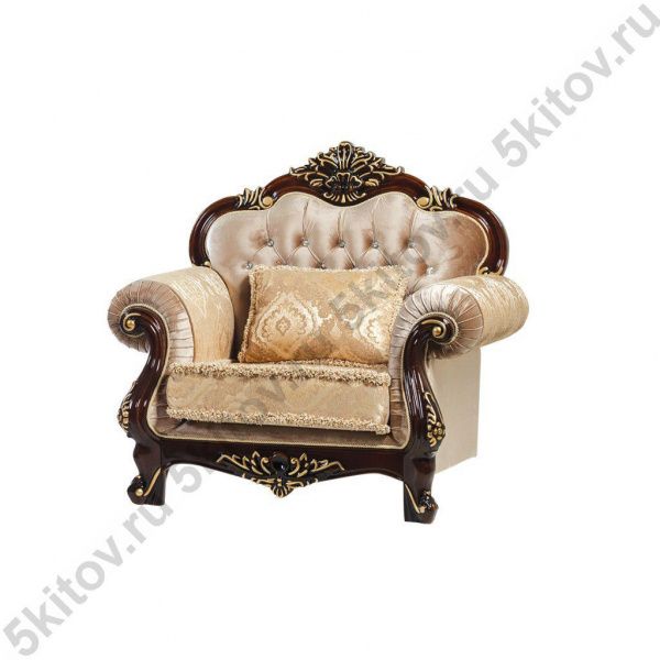 Комплект мягкой мебели Илона (диван 3-х местный раскладной, кресло 2шт), орех-золото в Москве купить в интернет магазине - 5 Китов