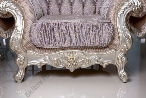 Комплект мягкой мебели Валенсия (диван 3-х местный раскладной, кресло 2шт.), шампань(перламутр) в Москве купить в интернет магазине - 5 Китов
