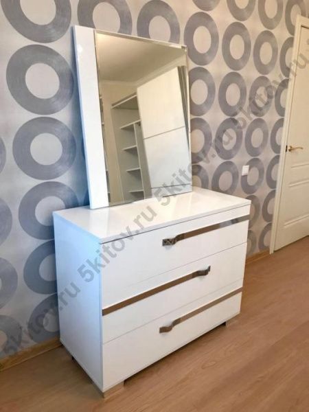 Комплект спальни Венеция 1 (кровать 1,6, тумба прикроватн. 2 шт, комод, шкаф-купе) белый в Москве купить в интернет магазине - 5 Китов