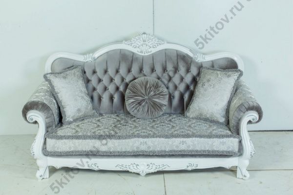 Комплект мягкой мебели Илона (диван 3-х местный раскладной, кресло 2шт.), белый с серебром в Москве купить в интернет магазине - 5 Китов