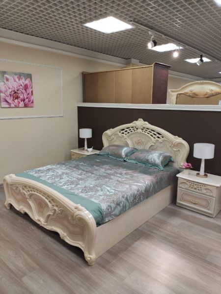 Кровать 1,6м Роза, беж глянец в Москве купить в интернет магазине - 5 Китов