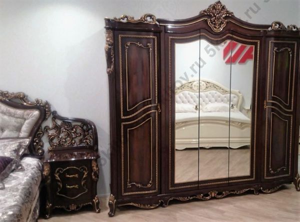 Шкаф 5-ти дверный Джоконда люкс АРД, темный орех в Москве купить в интернет магазине - 5 Китов