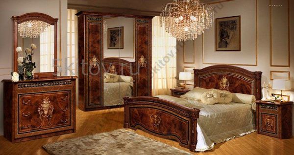 Спальня Карина-3, темный орех в Москве купить в интернет магазине - 5 Китов