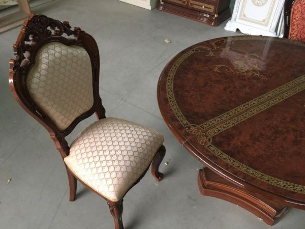 Стул мягкий с короной Роза - Талия, орех глянец в Москве купить в интернет магазине - 5 Китов