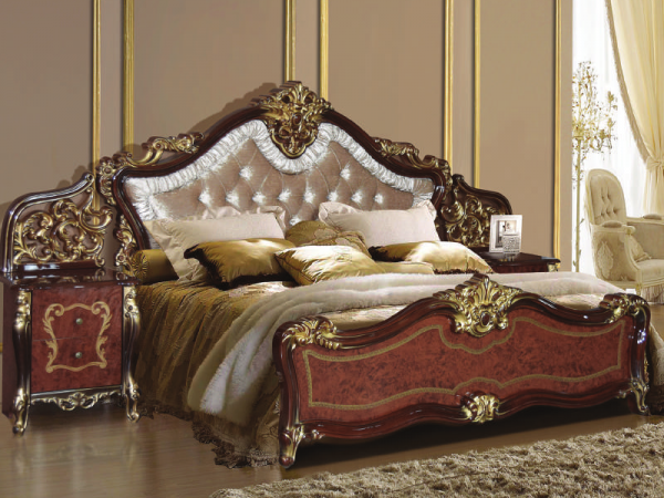 Комплект спальни Джоконда Диа, орех глянец (кровать 1,6м или 1,8м, 2тумбы, комод, шкаф 4двери) в Москве купить в интернет магазине - 5 Китов