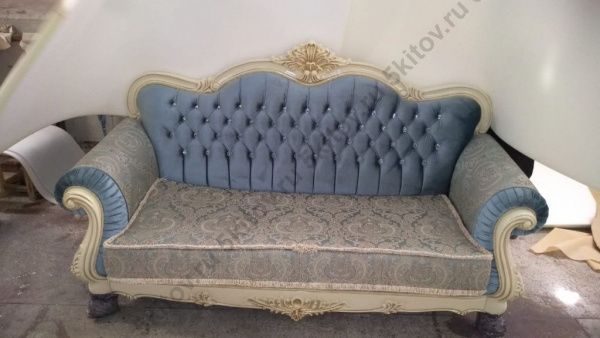 Комплект мягкой мебели Илона (диван 3-х местный раскладной, кресло 2шт.), крем(бирюза) в Москве купить в интернет магазине - 5 Китов