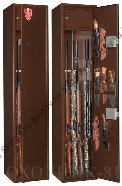 Металлический шкаф для хранения оружия Охотник-81 в Москве купить в интернет магазине - 5 Китов