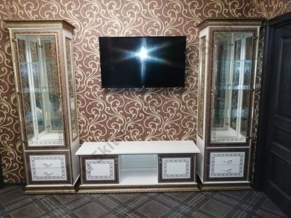 Гостиная Палермо (витрина левая/правая, тумба тв), беж в Москве купить в интернет магазине - 5 Китов