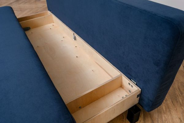 Диван прямой раскладной 1020 синий в Москве купить в интернет магазине - 5 Китов