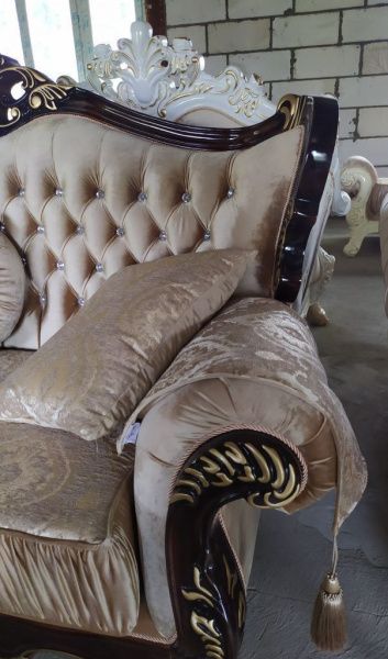 Комплект мягкой мебели Эсмеральда (диван 3-х местный раскладной, кресло 2шт.), орех золото в Москве купить в интернет магазине - 5 Китов