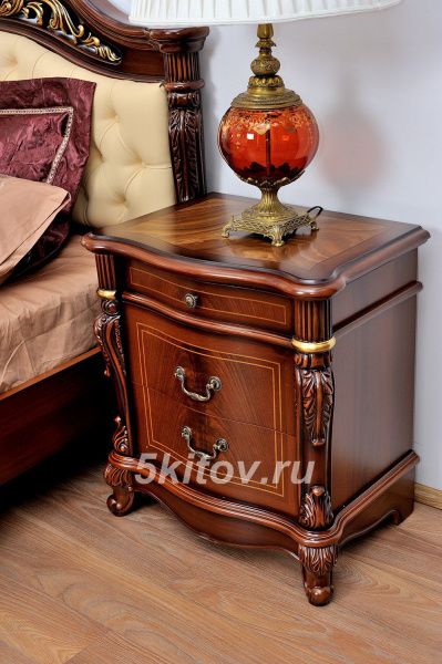 Тумба прикроватная с покрытием Оникс Афина (Afina), орех с золотом в Москве купить в интернет магазине - 5 Китов