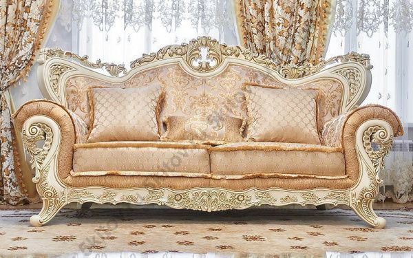 Комплект мягкой мебели Лорд (3-х местный диван, 2 кресла)крем,золото, неаполь голд в Москве купить в интернет магазине - 5 Китов