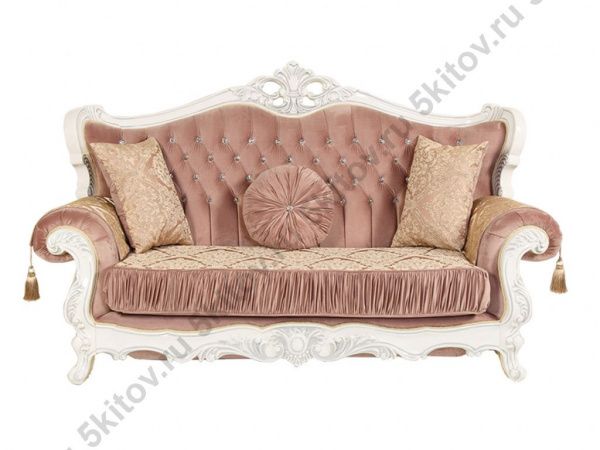 Комплект мягкой мебели Эсмеральда (диван 3-х местный раскладной, кресло 2шт.),белый,пудра в Москве купить в интернет магазине - 5 Китов