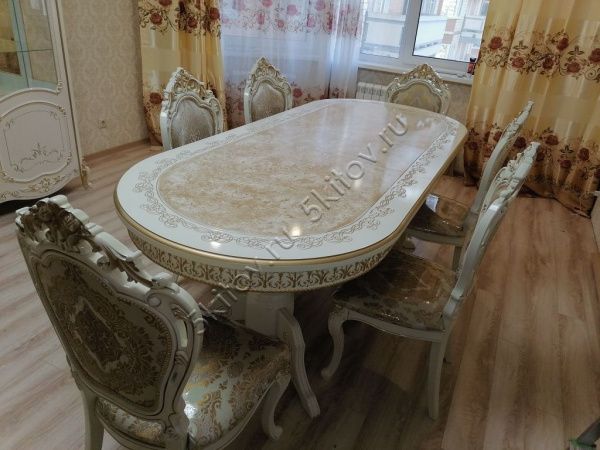 Стол раздвижной овальный Версаль на лапках 2,0м-2,4м + Стул Джоконда 6шт. в Москве купить в интернет магазине - 5 Китов