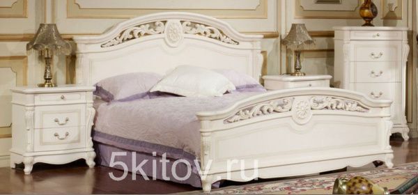 Кровать 1,8 Афина (Afina), белый с жемчугом в Москве купить в интернет магазине - 5 Китов