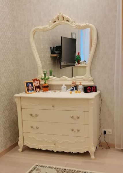Комод с зеркалом Элиза Люкс АРД, крем в Москве купить в интернет магазине - 5 Китов