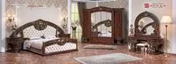Комплект спальни Марелла АРД, орех фарина (кровать 1,8, тумба прикроватная 2шт., туалетный столик с зерк, пуф, шкаф 6дв.)