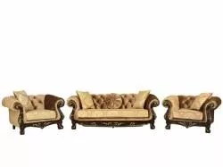 Комплект мягкой мебели Ассоль (диван 3-х местный раскладной, кресло 2шт.), орех золото