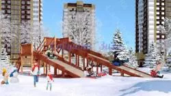 Зимняя деревянная игровая горка Савушка "Зима-7"