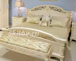 Кровать 1,6 Афина (Afina), белый с золотом