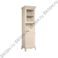 Шкаф 1-но дверный на ножках Амели (малая дверь и витраж), штрих-лак