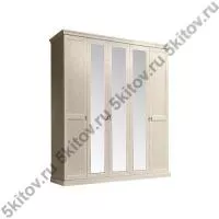 Шкаф 5-ти дверный для белья Венеция (с зеркалами), дуб седан
