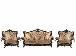 Комплект мягкой мебели Эсмеральда (диван 3-х местный раскладной, кресло 2шт.), орех золото