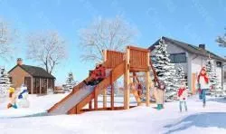 Зимняя деревянная игровая горка Савушка "Зима-2"