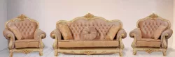 Комплект мягкой мебели Илона (диван 3-х местный раскладной, кресло 2шт.), крем(золото) в Москве купить в интернет магазине - 5 Китов