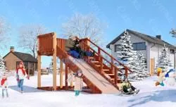 Зимняя деревянная игровая горка Савушка "Зима-4"