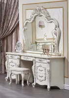 Туалетный стол с зеркалом,пуф Венеция Style АРД, крем в Москве купить в интернет магазине - 5 Китов