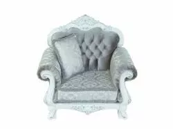 Кресло Илона, белое с серебром