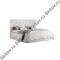 Кровать Амели 2-х спальная (1,6 м) с мягким элементом и подъемным механизмом, выбеленный дуб