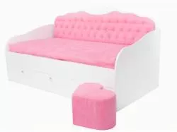 Кровать-диван Princess, розовая,стразы