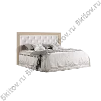 Кровать Амели 2-х спальная (1,4 м) с мягким элементом, штрих-лак в Москве купить в интернет магазине - 5 Китов