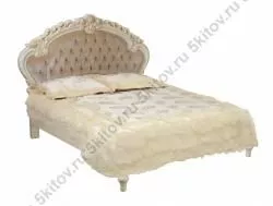 Кровать 1,6 без решетки (без изножья) 8801-С Фиоре Бьянко, цвет - МТ 8812 с пуговицами + ivory