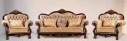 Комплект мягкой мебели Илона (диван 3-х местный раскладной, кресло 2шт), орех-золото