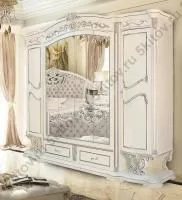 Шкаф 6-ти дверный Марелла, белый с серебром в Москве купить в интернет магазине - 5 Китов