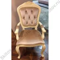 Кресло с подлокотниками 8801 Фиоре Бьянко, слоновая кость (ткань МТ8832)