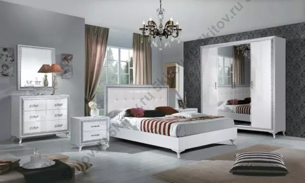 Спальня Дана, белый глянец или черный глянец в Москве купить в интернет магазине - 5 Китов