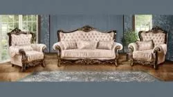Комплект мягкой мебели Валенсия (диван 3-х местный раскладной, кресло 2шт.), венге(ваниль)
