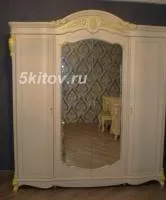 Шкаф 4-х дверный Афина (Afina), белый с золотом в Москве купить в интернет магазине - 5 Китов